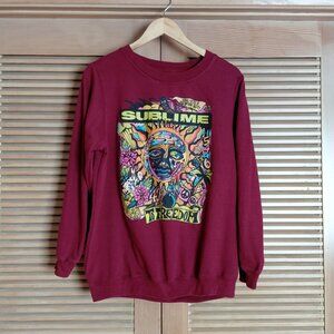 Vintage Style Retro Sublime 40 OZ To Freedom 1990s Maroon Sweatshirt 2XL